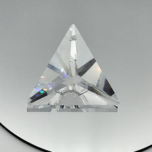 Swarovski Crystal Clear 30mm Triangle 8831 Pendant/ Prism; Reflects Rainbows; Vintage!