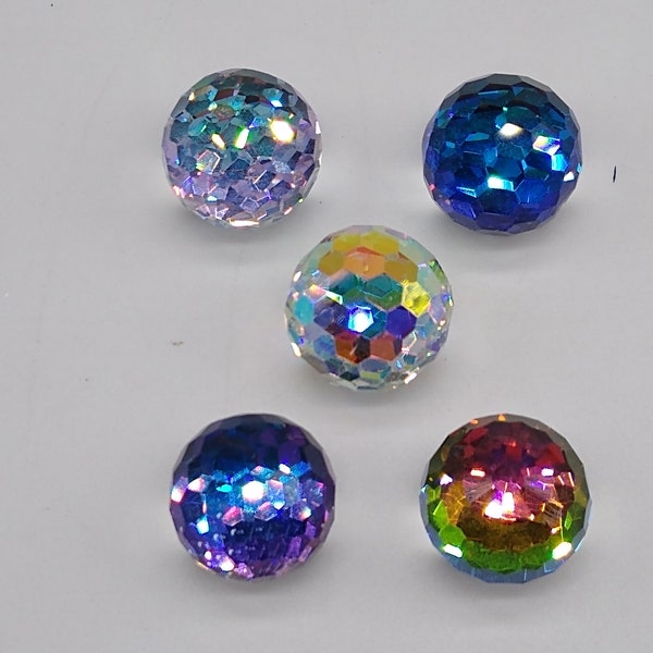 Swarovski Crystal Disco Ball 4861 Fancy Stone; 3/4 Flatback; Various Sizes and Colors; Rare!  Paperweight, Rhinestone, Fireball