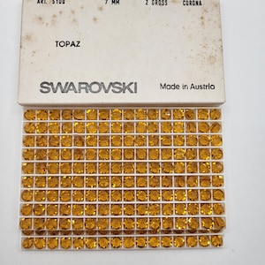 Factory Pack Swarovski Crystal Topaz 7mm Lentil 5100 Beads; Vintage!  288pc