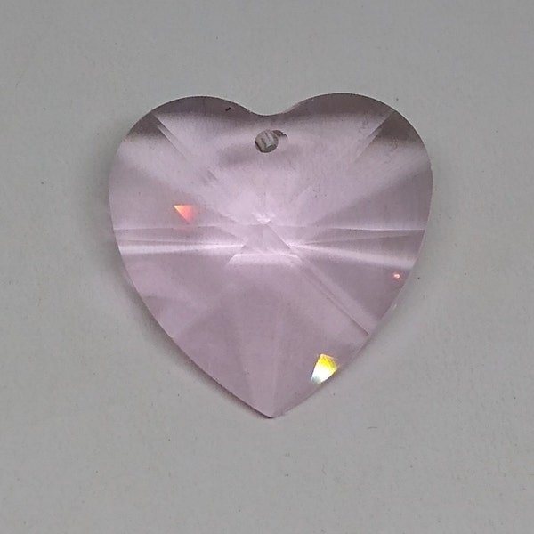 1pc or 4pc Swarovski Crystal Rosaline 28mm Heart 8781 Pendant/ Suncatcher; Retired Rare; Logo Etched; Wholesale Bulk Lot; Light Pink