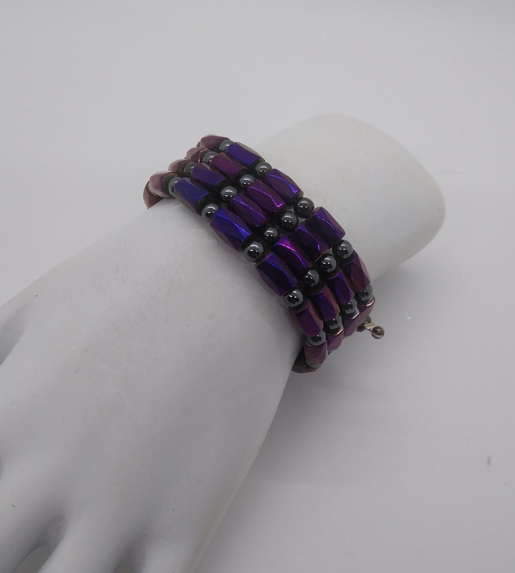 Bracelet Magnétique Hématite Couleur Lilas - Neuf, Bien-être, Marque Auris, France
