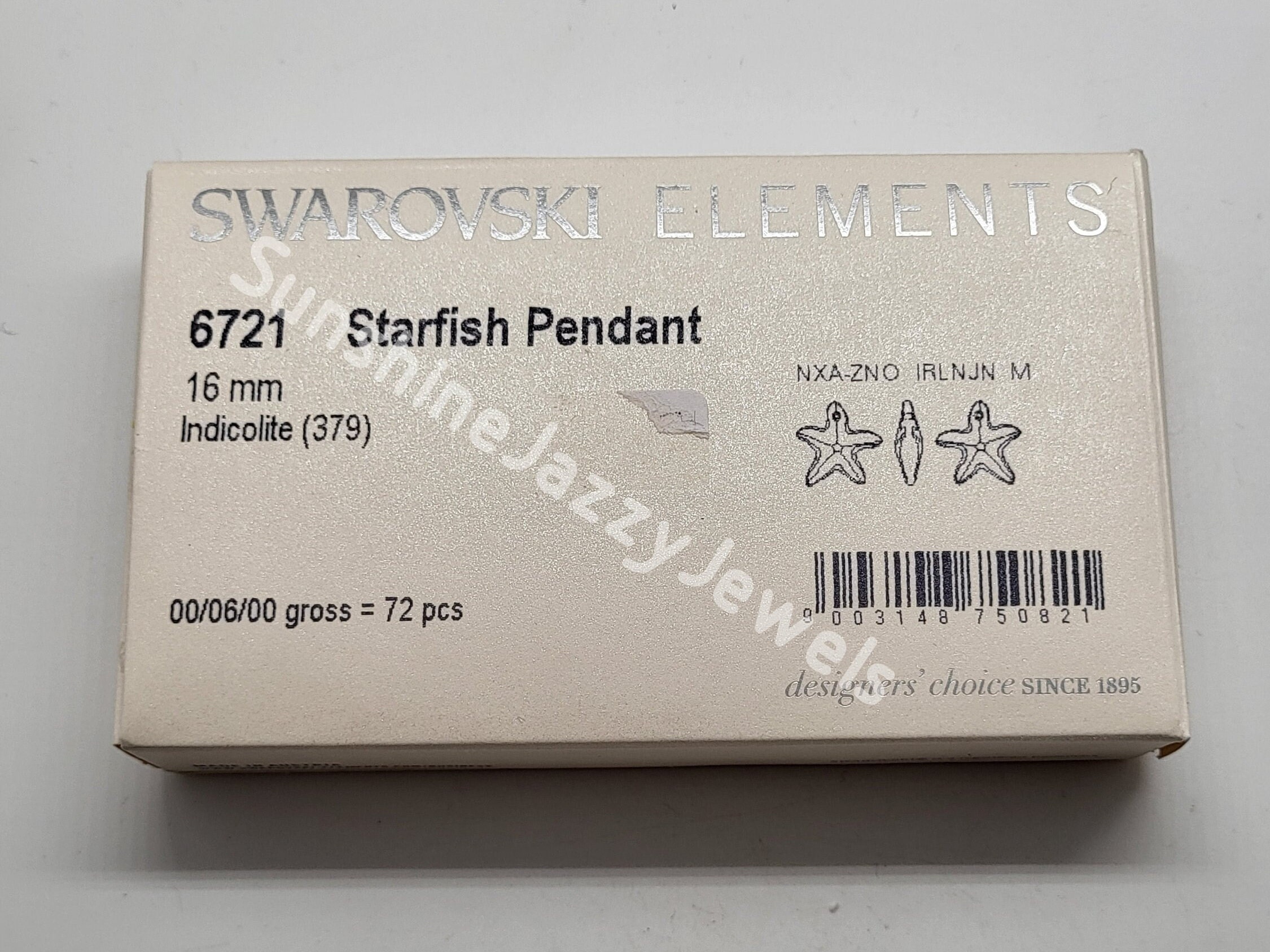 スワロフスキークリスタル 17 x 16 mm ヒトデ 6721 ペンダント