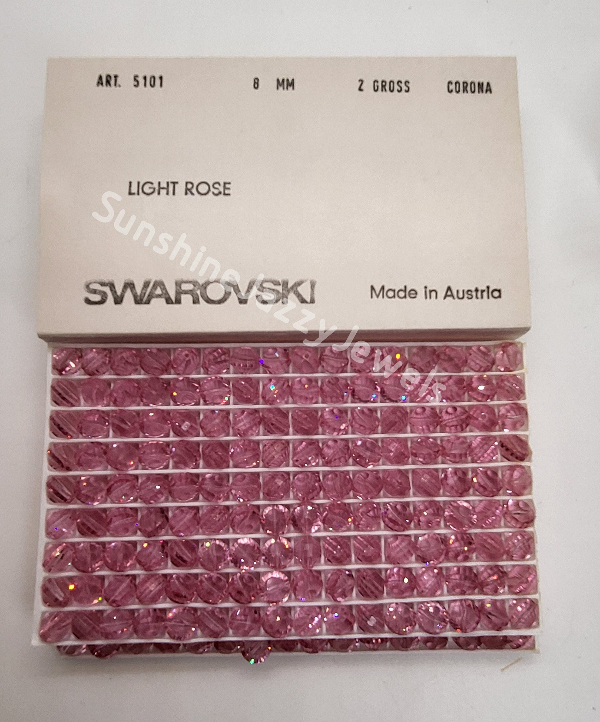 Factory Pack Swarovski Crystal Light Rose 8mm Tablet 5101 Beads; Vintage! 288pc
