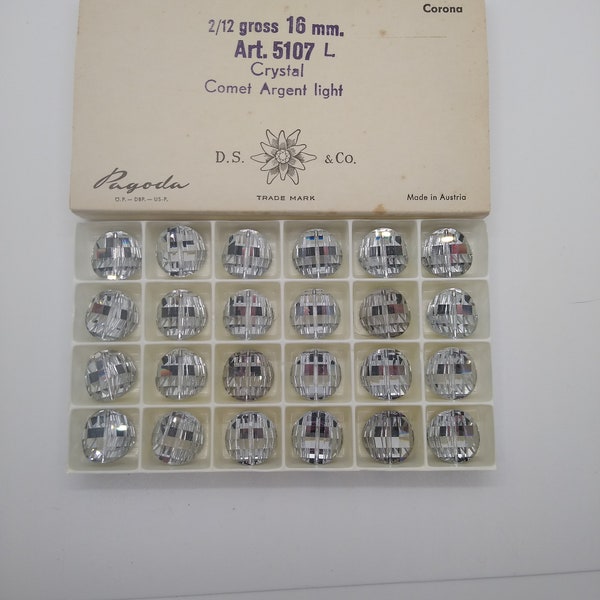 Factory Pack Swarovski Crystal Comet Argent Light CAL 16mm Pagoda 5107 Beads; 24 beads; Rare! Vintage! AKA Potato Chip Beads