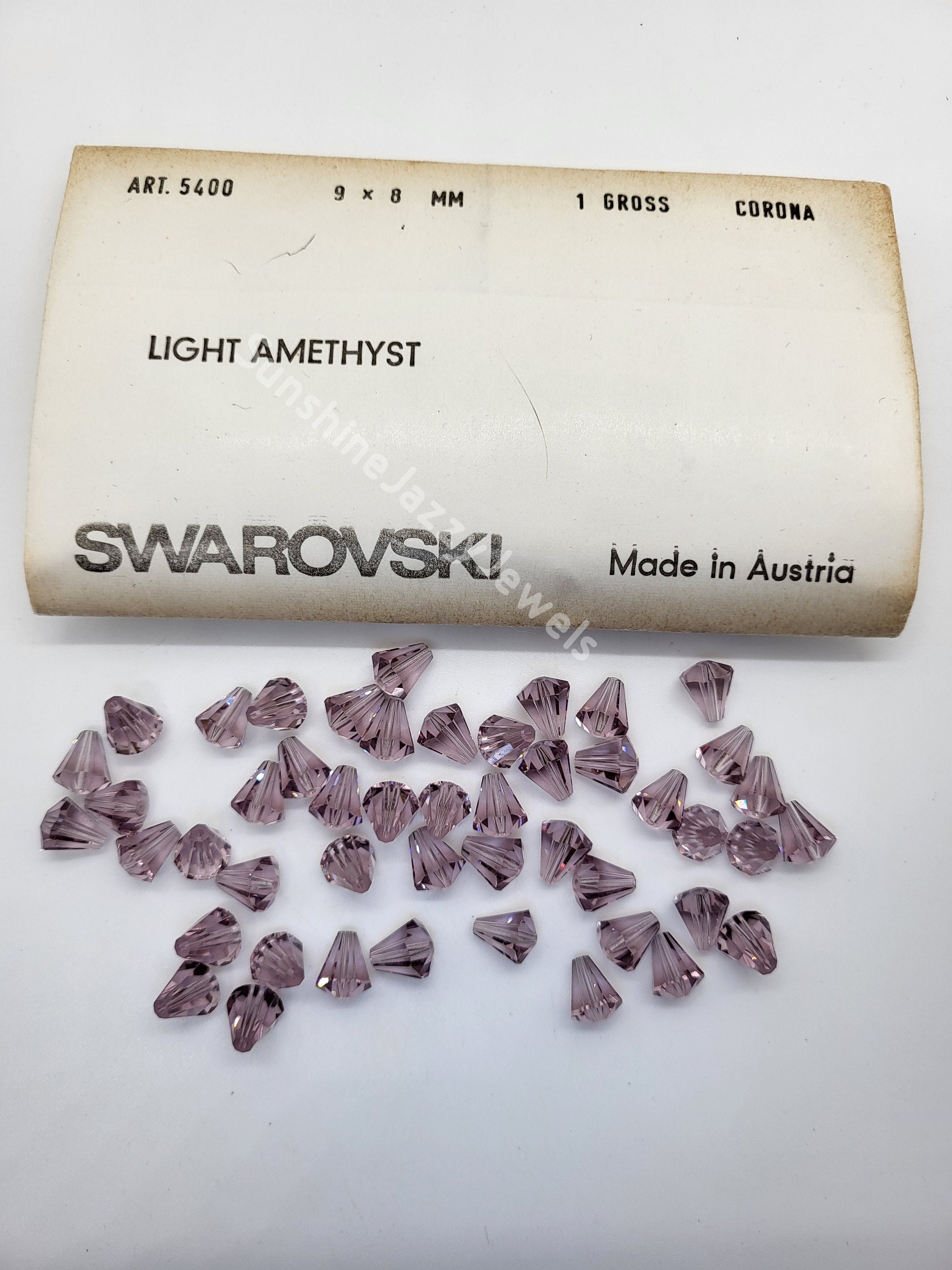 5400 Vintage 9x8 mm Swarovski crystal bead cone shape Crystal Aurore  Boreale Swarovski Elements 2/6/12/36 Pieces, jewelry making