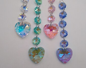 Swarovski Crystal AB Heart & Octagon Suncatcher/ Prism/ Ornament; Multiple Color Choices!