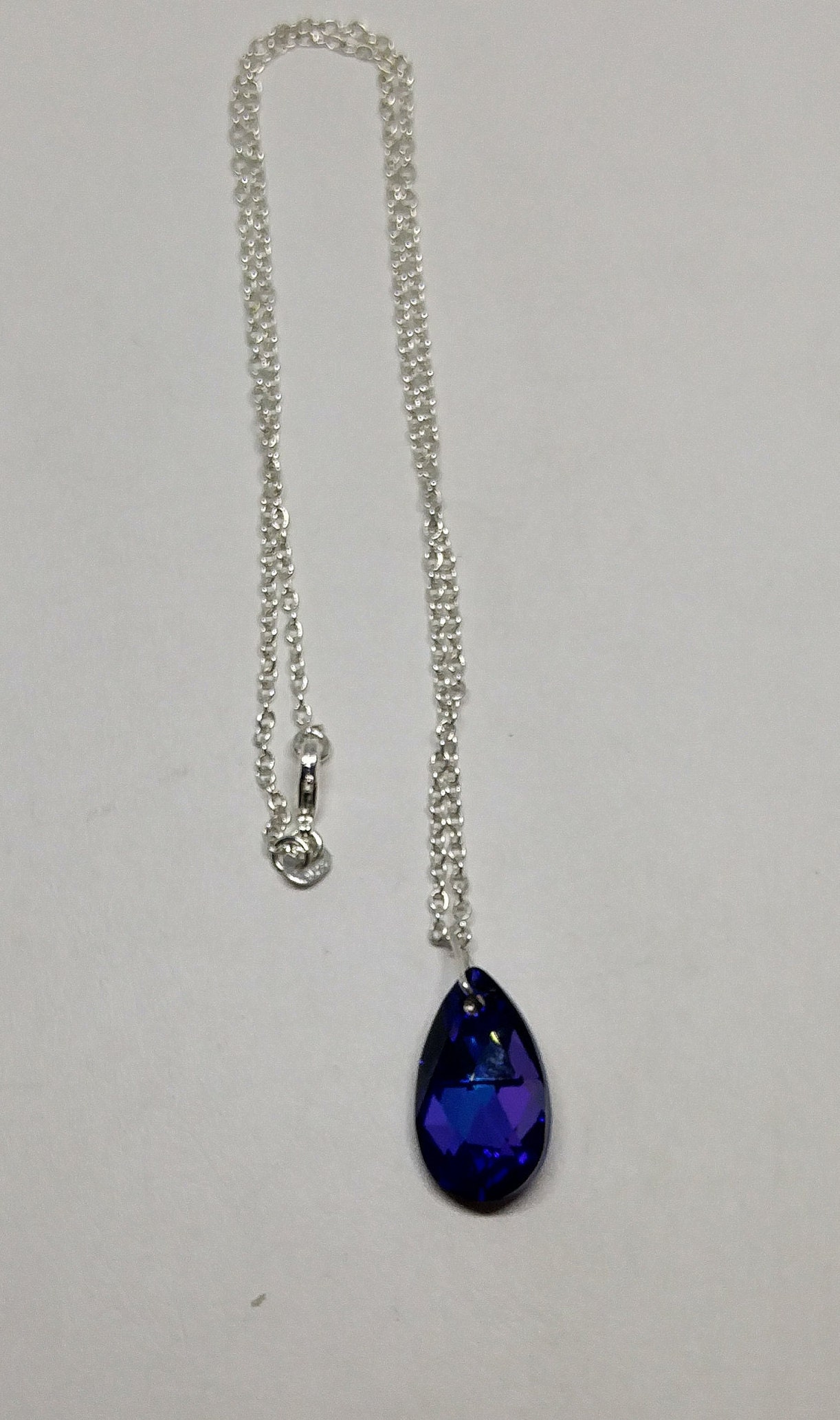 Sterling Silver Swarovski Crystal Purple Heliotrope Pear/ - Etsy