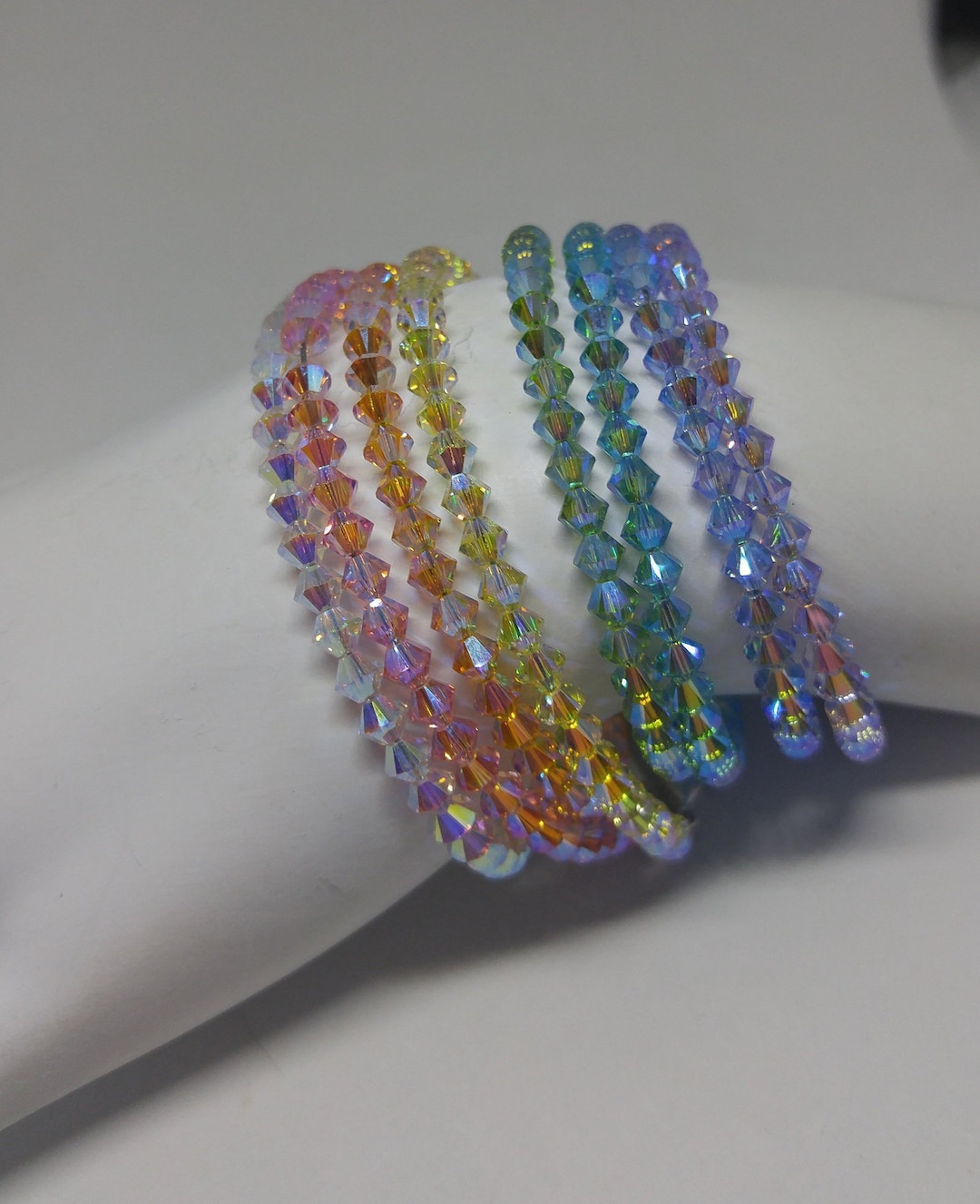 Swarovski Crystal Pastel Rainbow Aurora Borealis AB2X Bicone