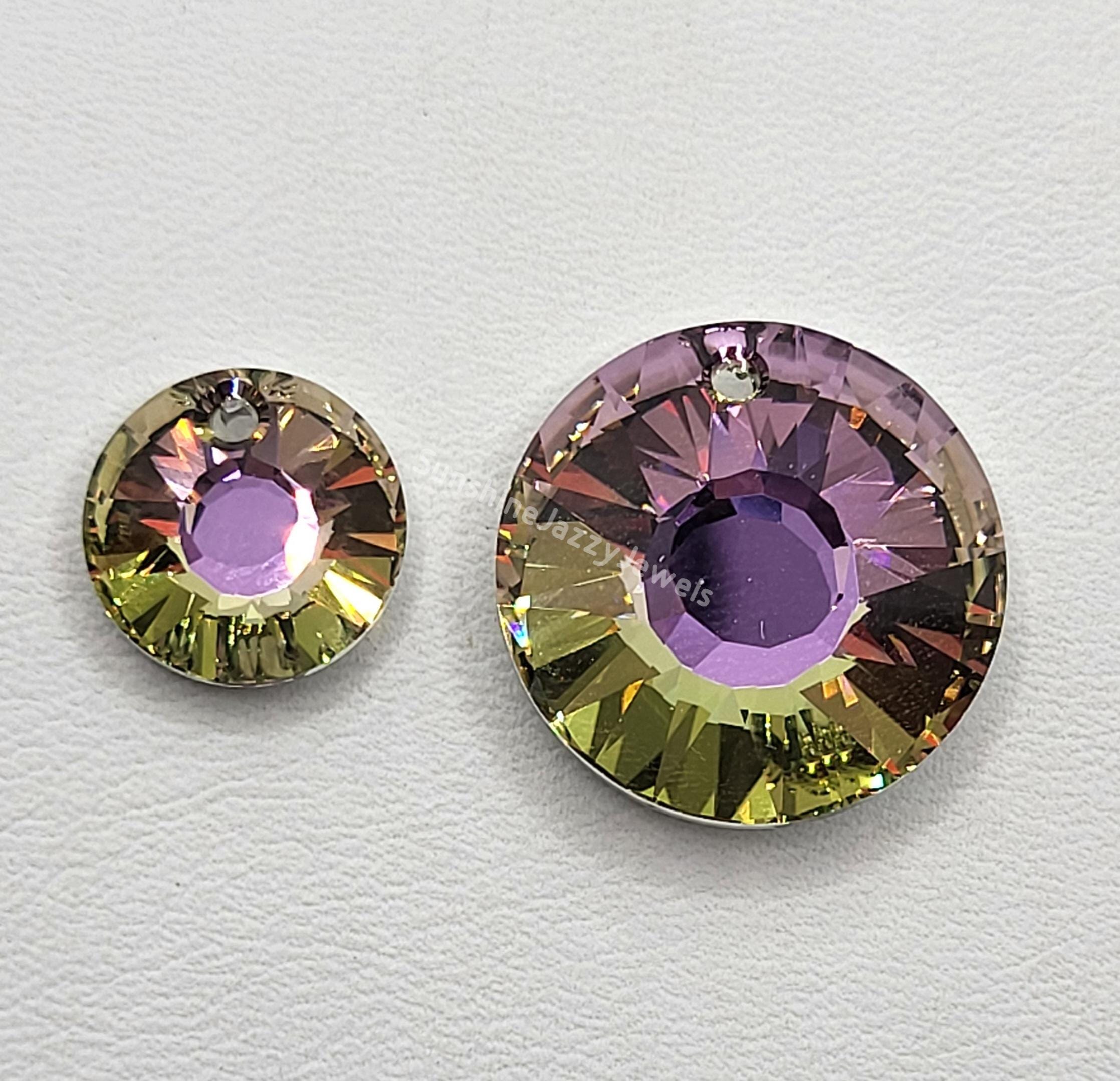 Swarovski Crystal Sun Disc 6724 Pendants; Many Colors! 2 Sizes