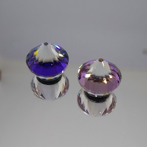 Swarovski Crystal 14mm Roulette 4866 Stone; 2 Colors: Heliotrope & Bermuda; Cupcake Look