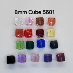 6pc Swarovski Crystal 8mm Faceted Cube 5601 Beads; Square Beads; Many Color Choices!!