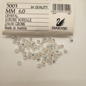 Factory Pack Swarovski Crystal Clear AB 6mm Faceted Disco Ball Round 5003 Beads; 360pc; Vintage