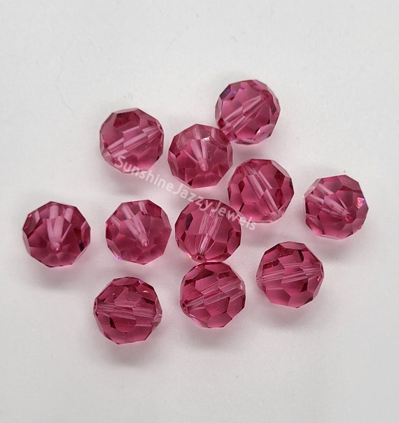 Swarovski Crystal Rose Faceted Round 5000 Beads; 6 Sizes 6mm, 8mm, 9mm, 10mm, 12mm, 14mm