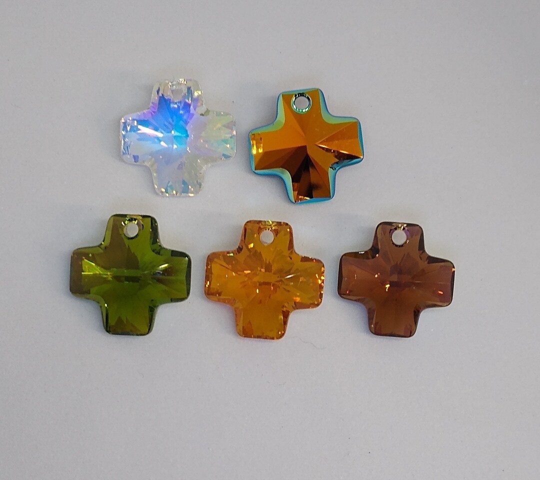 Swarovski Crystal AB 20mm Cross 6866 Pendant; 5 Color Choices
