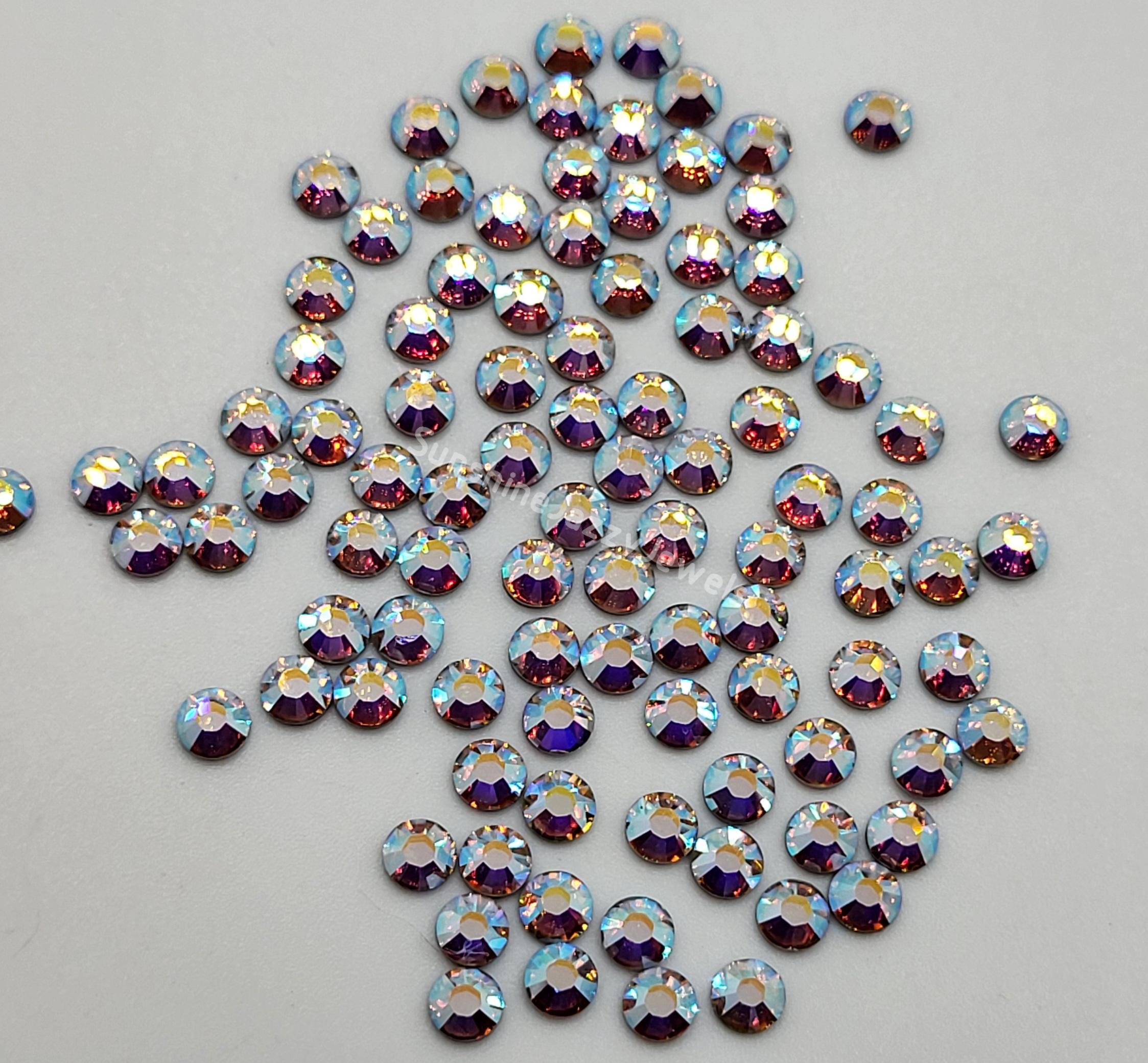 144pc Swarovski Crystal Clear AB Ss12 (3mm) Round Flatback Rhinestone ...