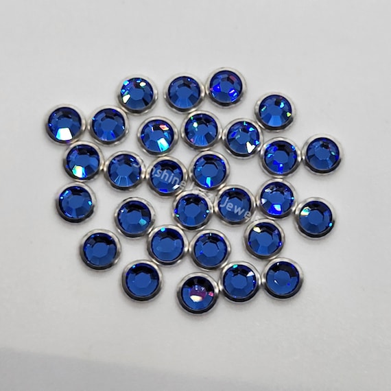 12pc Swarovski Crystal Ss34 7mm Hotfix Silver Rimmed