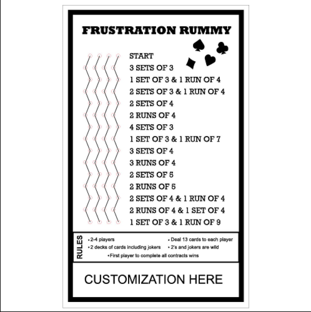 Frustration Rummy Lazer Cut File With Drill Hole Template Etsy
