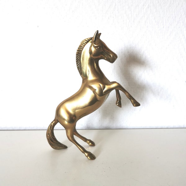 statuette /cheval /poney /laiton / cuivre / doré /métal / français vintage