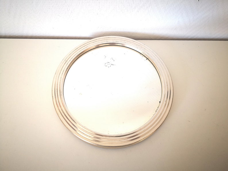 Mirror Tray Round Glasetal 30s Art Deco Vintage French