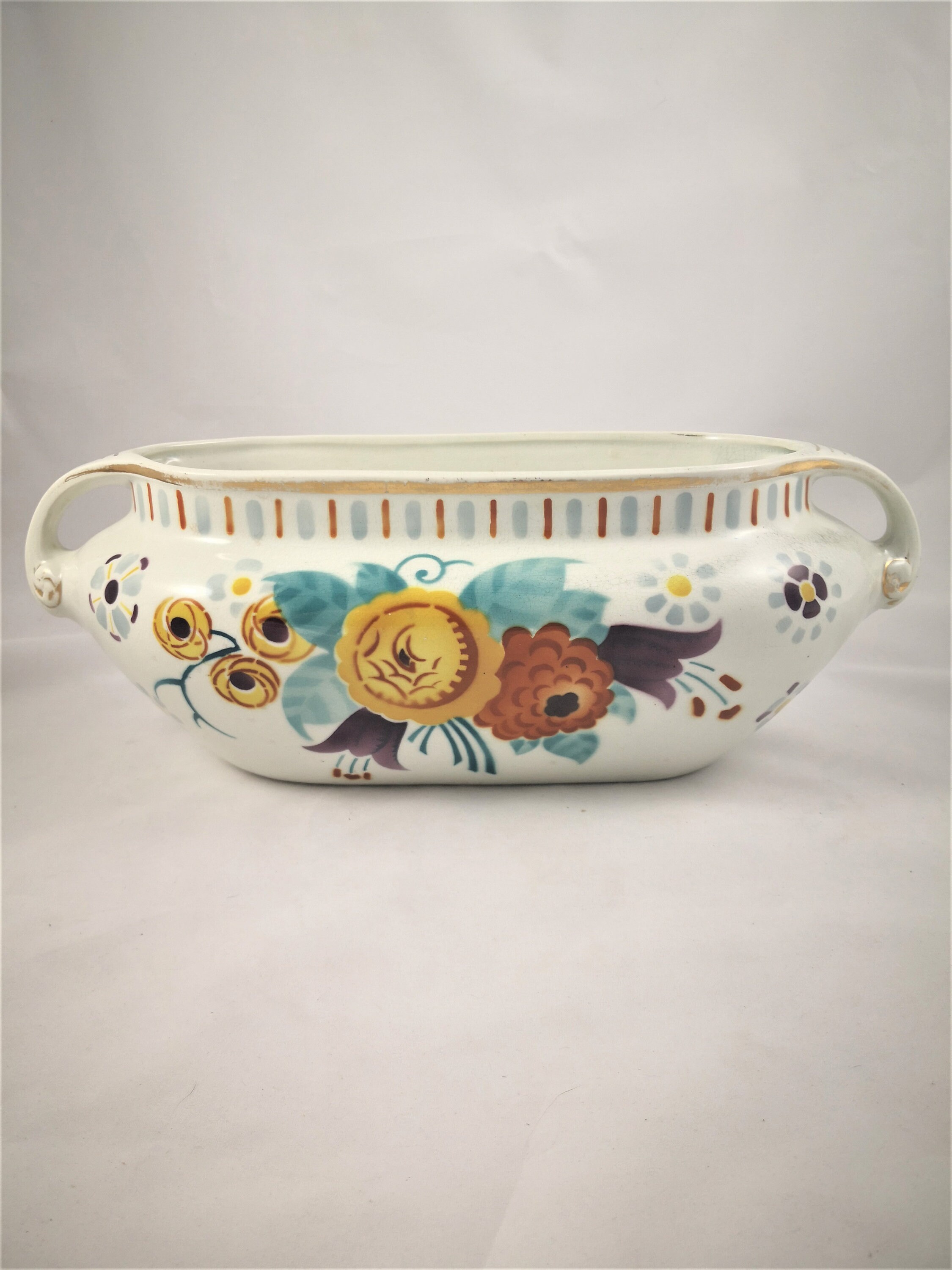Jardinière/ Vase en Céramique Kg Lunéville 1920 Antique Français