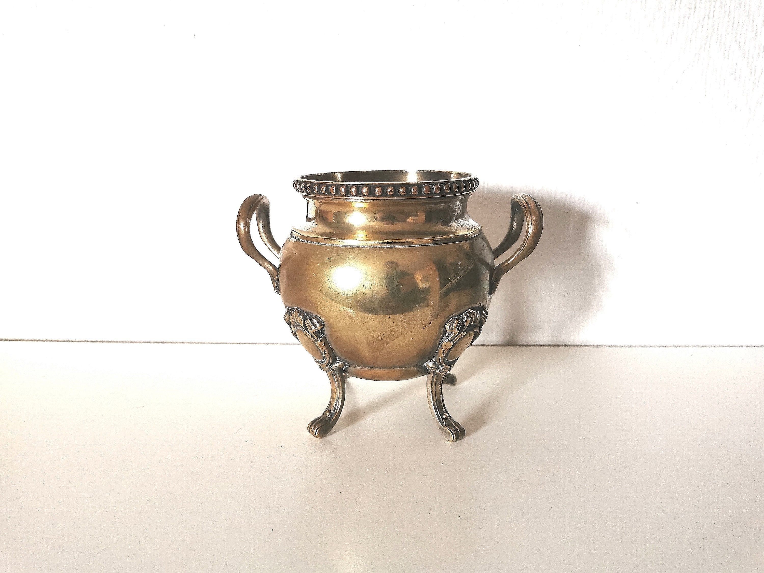 Vase/Jardinière /Rococo /Cache Pot/Métal Doré/Argenté/ Français Vintage