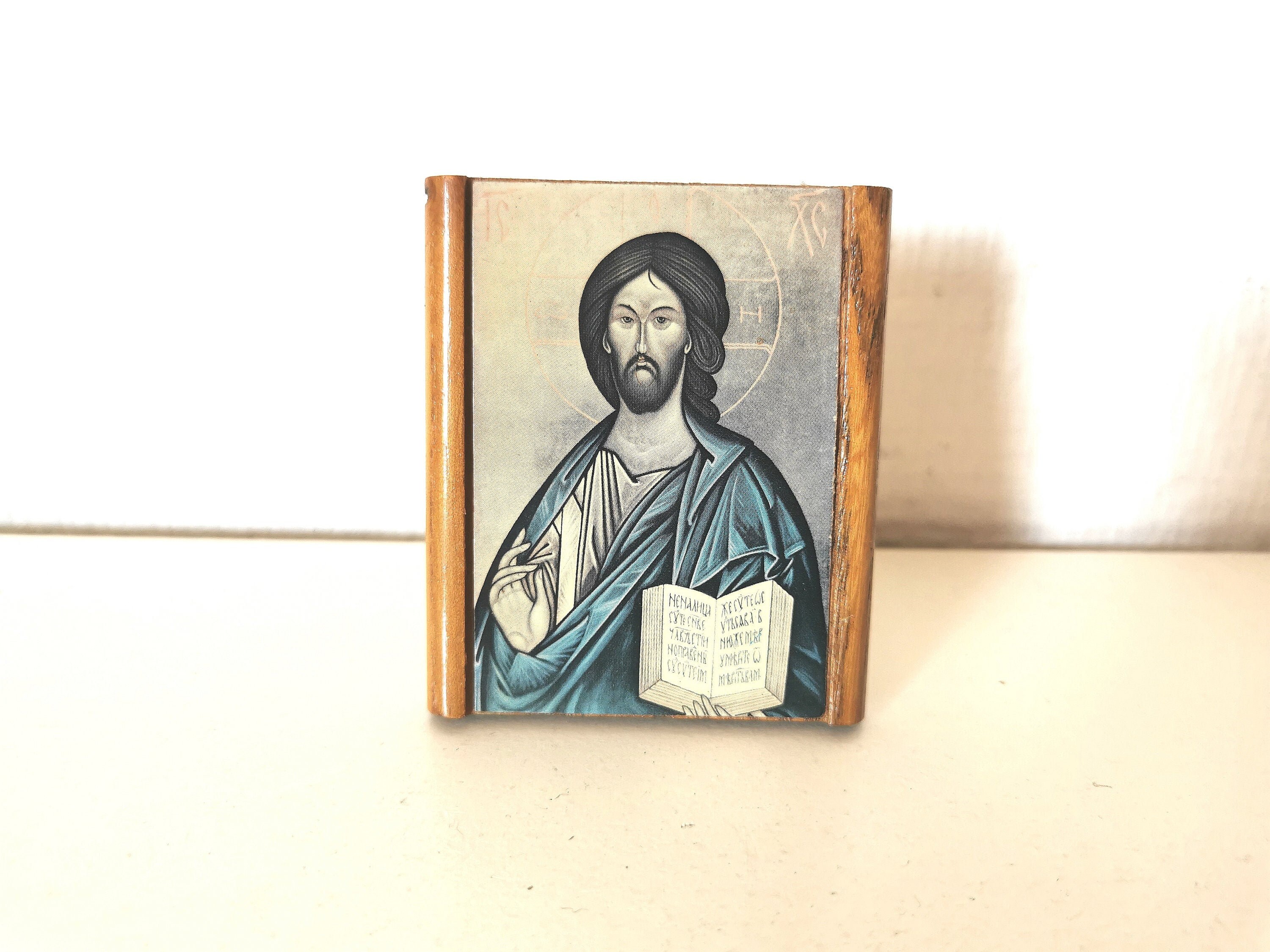 Ancienne Icône Religieuse/Jesus Christ/Pantocrator/Église Orthodoxe/Russe