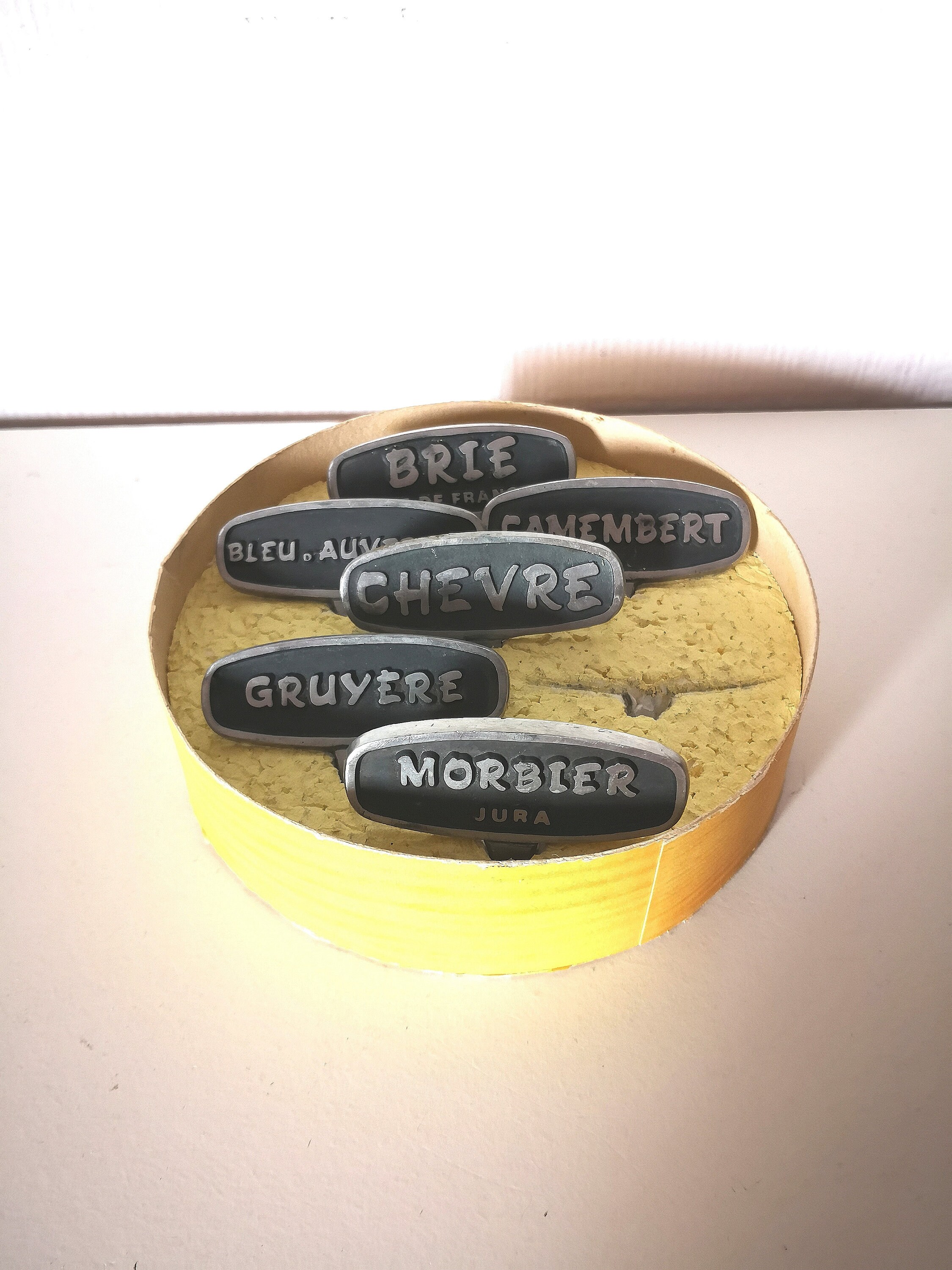 Pic à Fromage /Métal/Étain Brie , Chèvre , Gruyère N Morbier Bleu d'auvergne/ Français Vintage