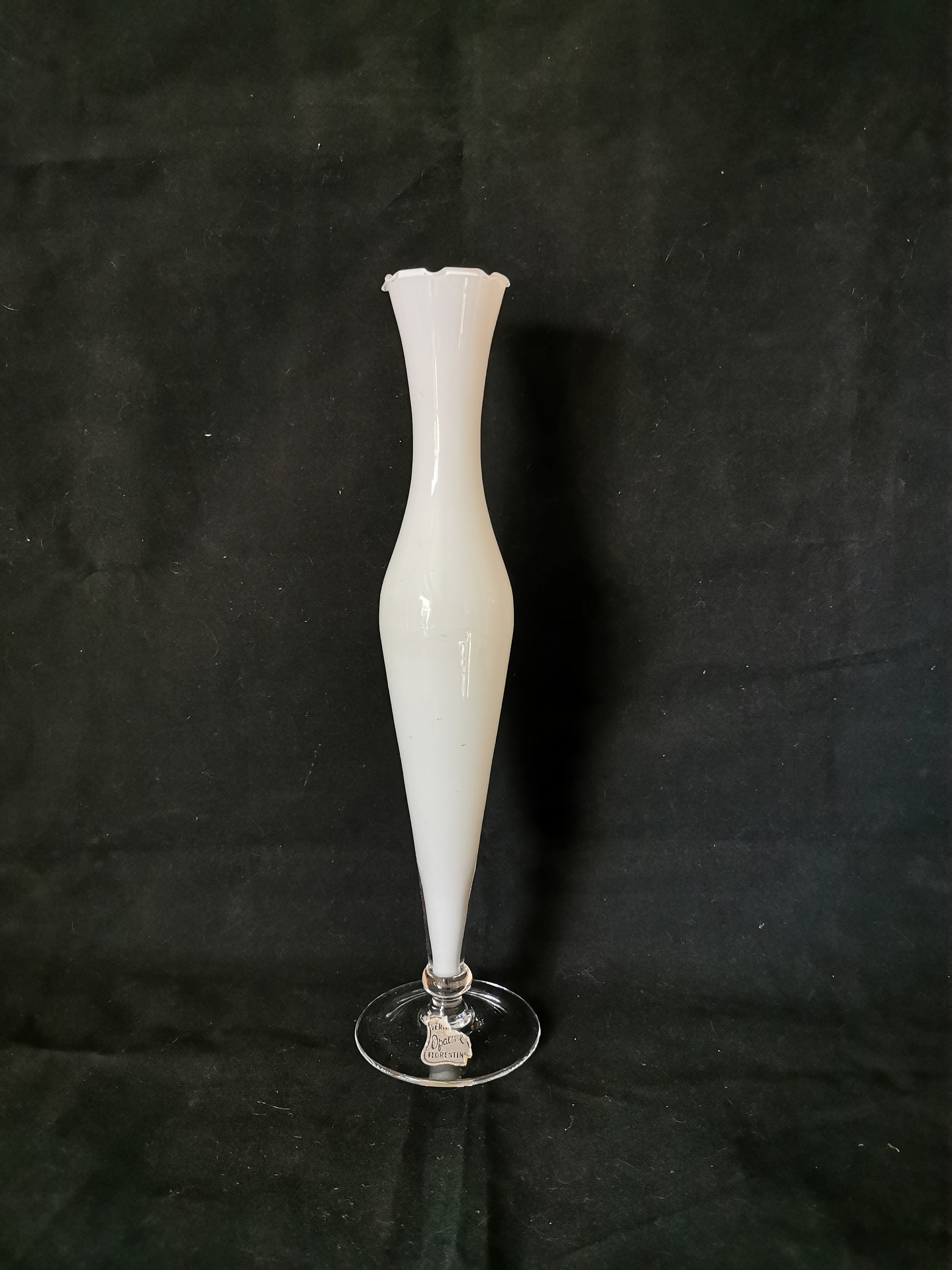 Vase/Soliflore /Opaline/ Verre Blanc/France Vintage Années 70