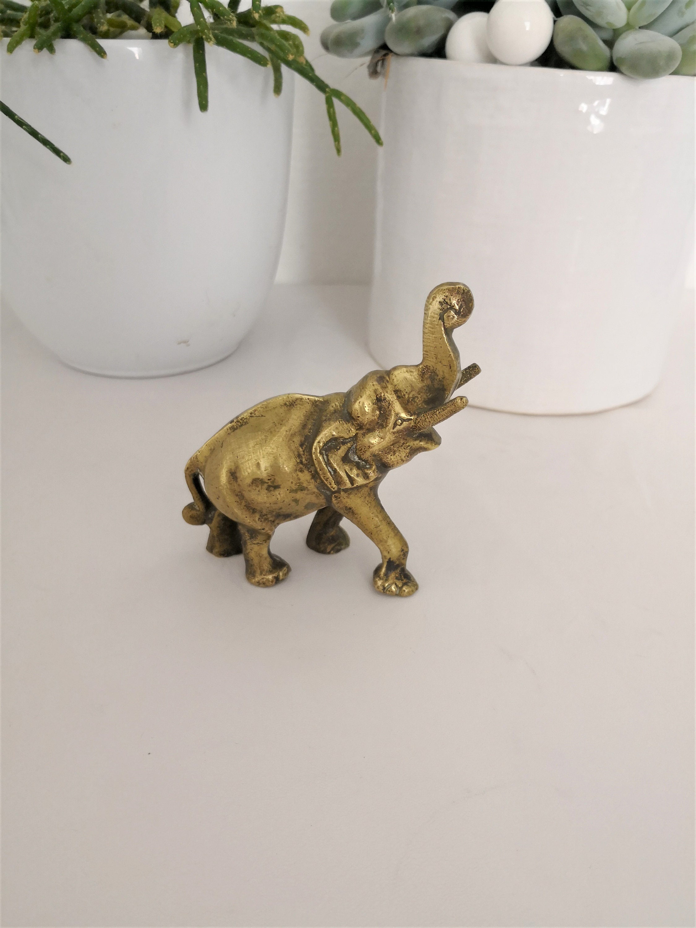 statuette Éléphant/ Laiton/Métal Doré Miniature Antique Français