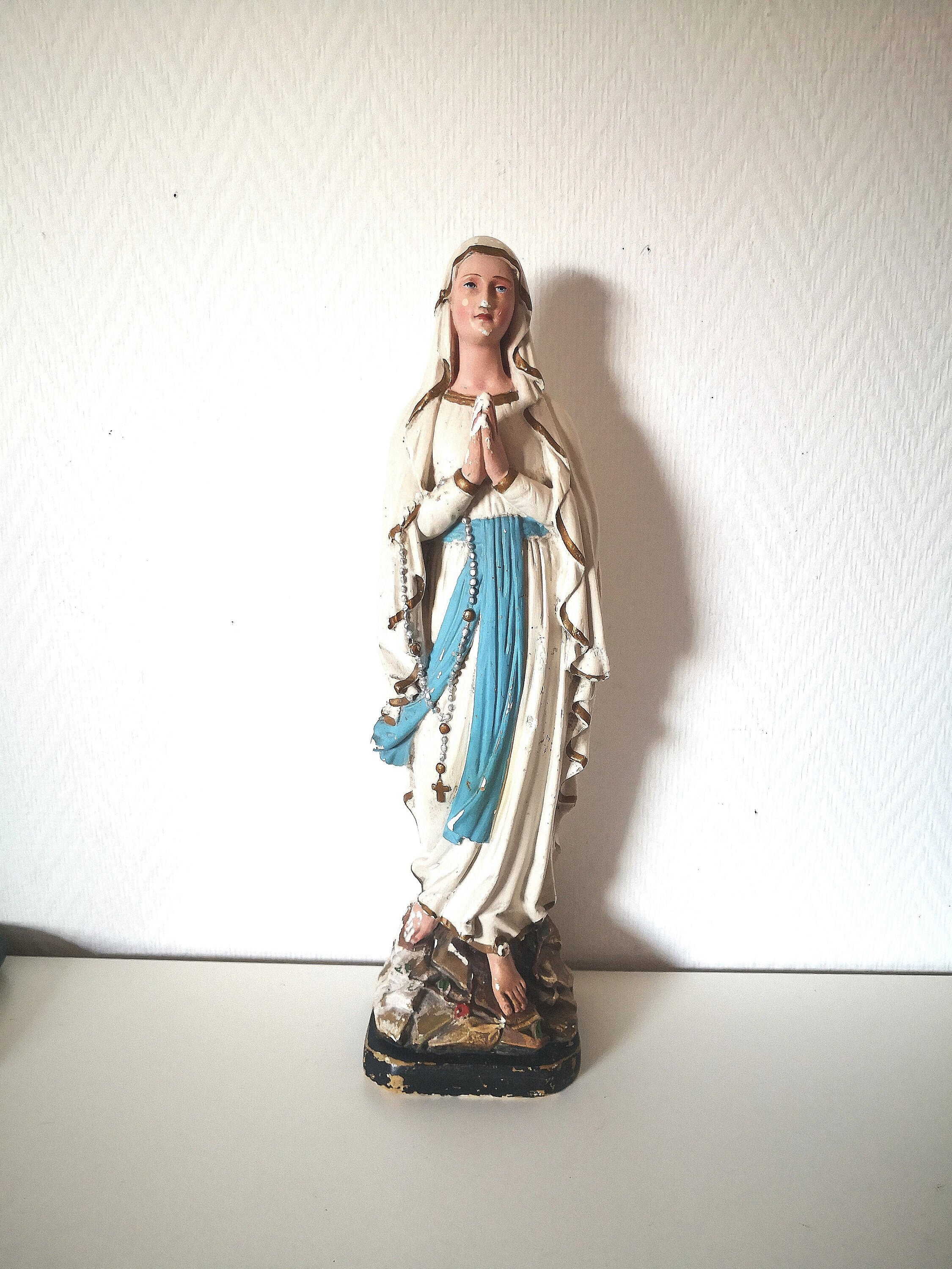 Grande Statue/ Vierge Marie/Plâtre Ancien /Religion Sainte /Antique Français