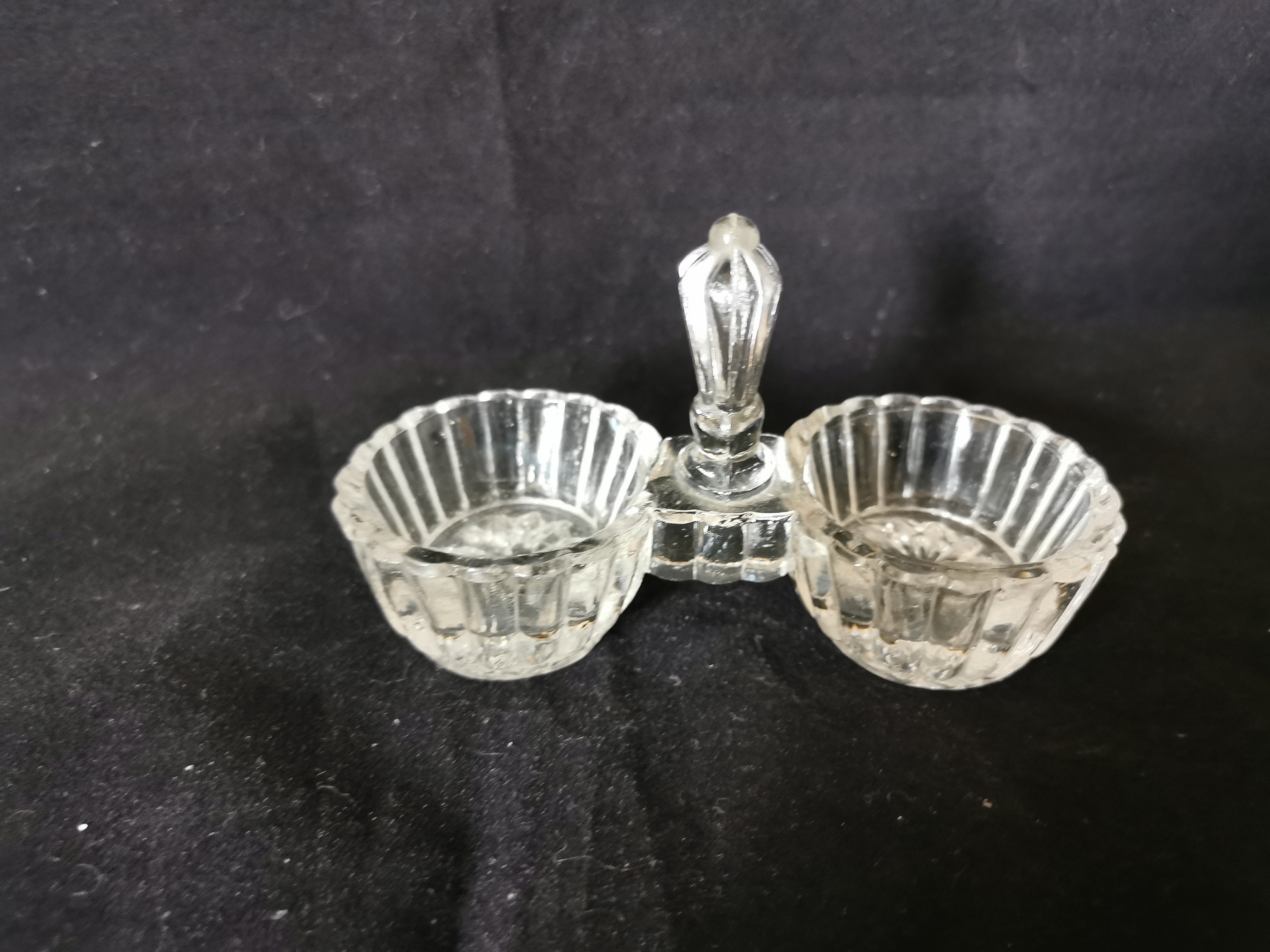 Saleron/ Salière/En Verre/ Transparent /Art Déco Années 3O/ Français Vintage