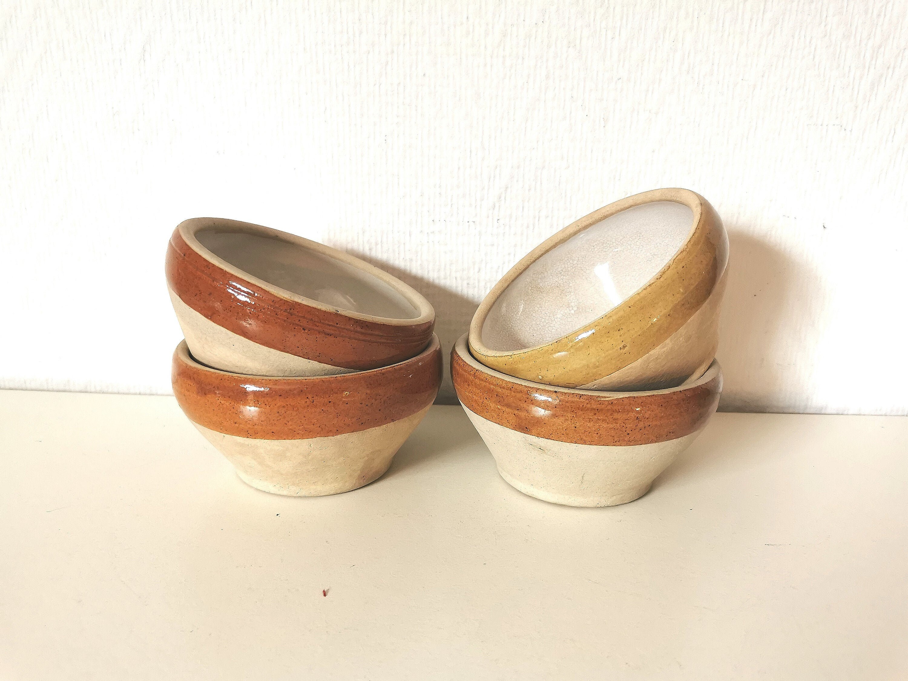 Ramequins/Saladiers/Bols/Coupelles/ en Grès/France Vintage