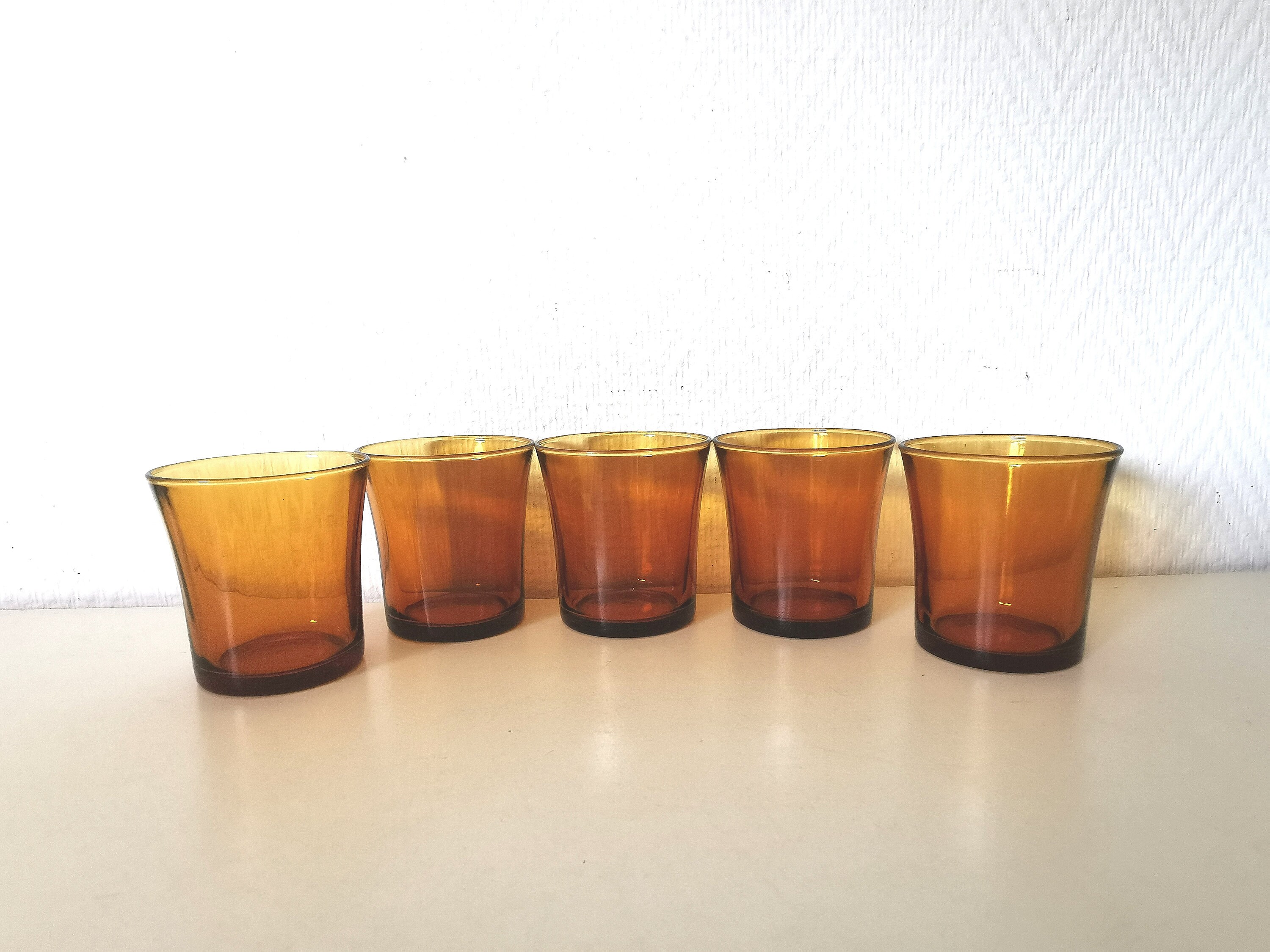 Ensemble de Verres Duralex/Jaune/Ambre/ Français Vintage/Années 70
