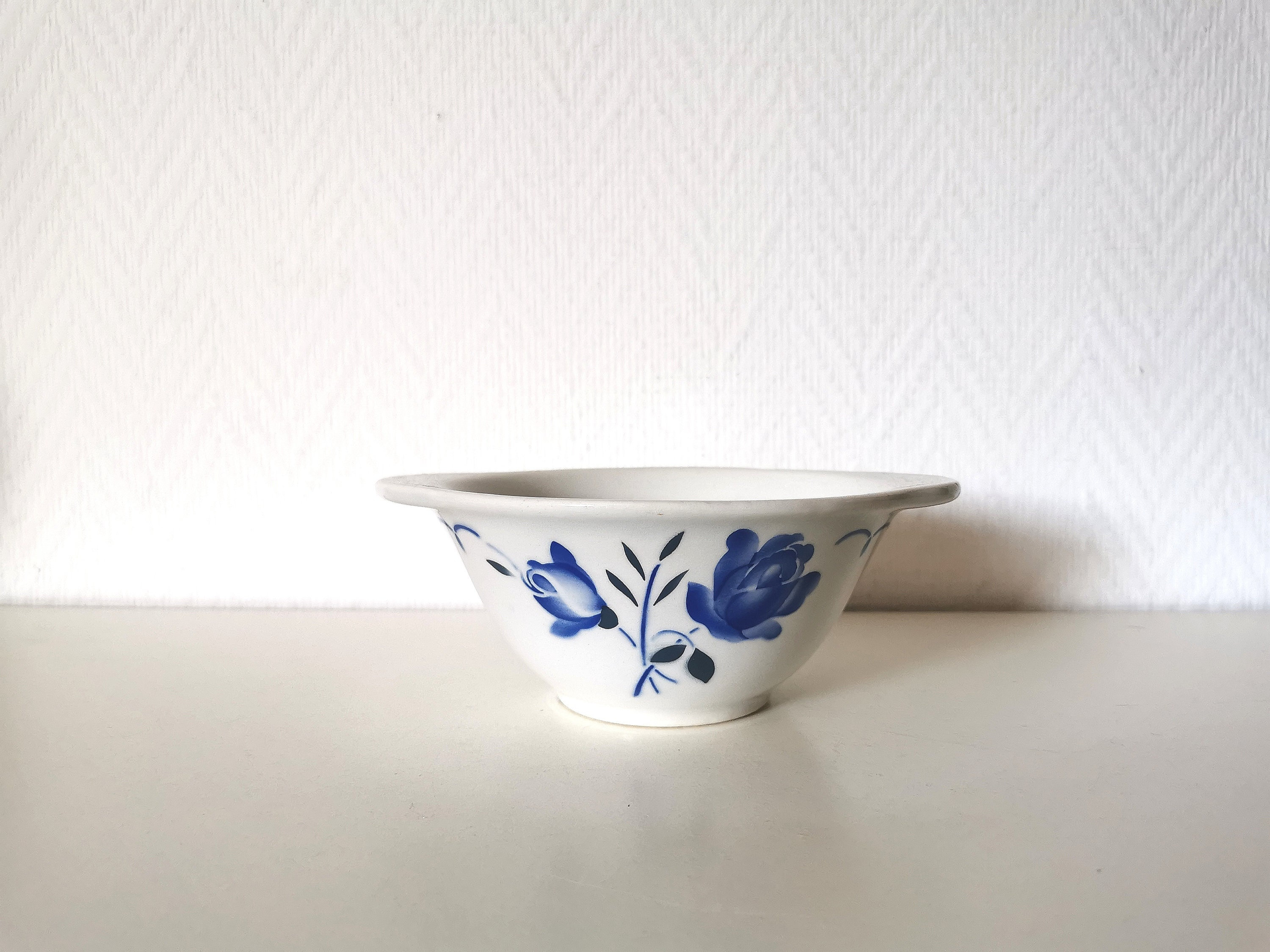 Bols /Coupe/Anciens/Café Au Lait/Céramique Motifs Fleurs Jaune et Bleu/Badonviller/Français Vintage