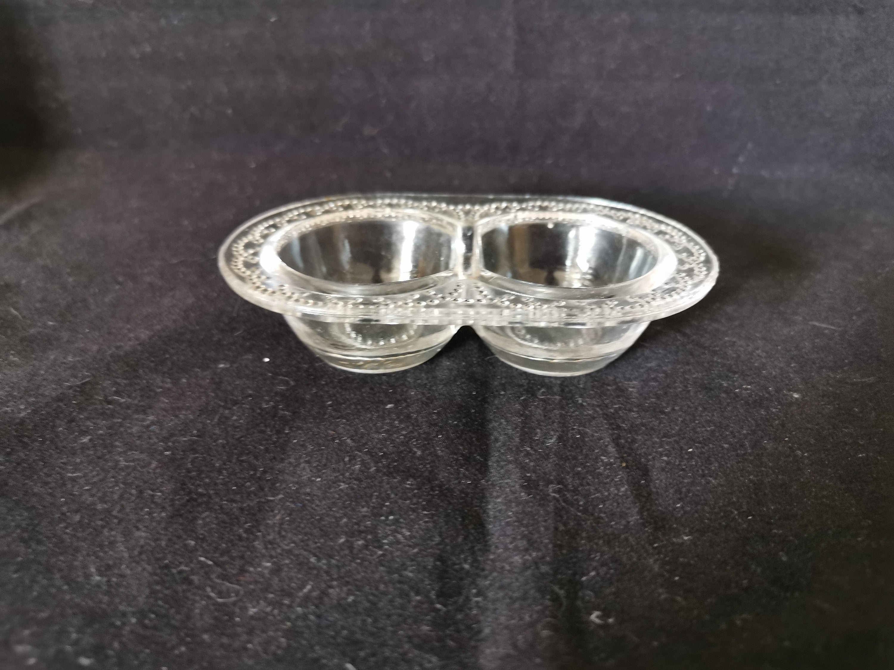 Saleron/ Salière/En Verre/ Transparent /Art Déco Années 3O/ Français Vintage