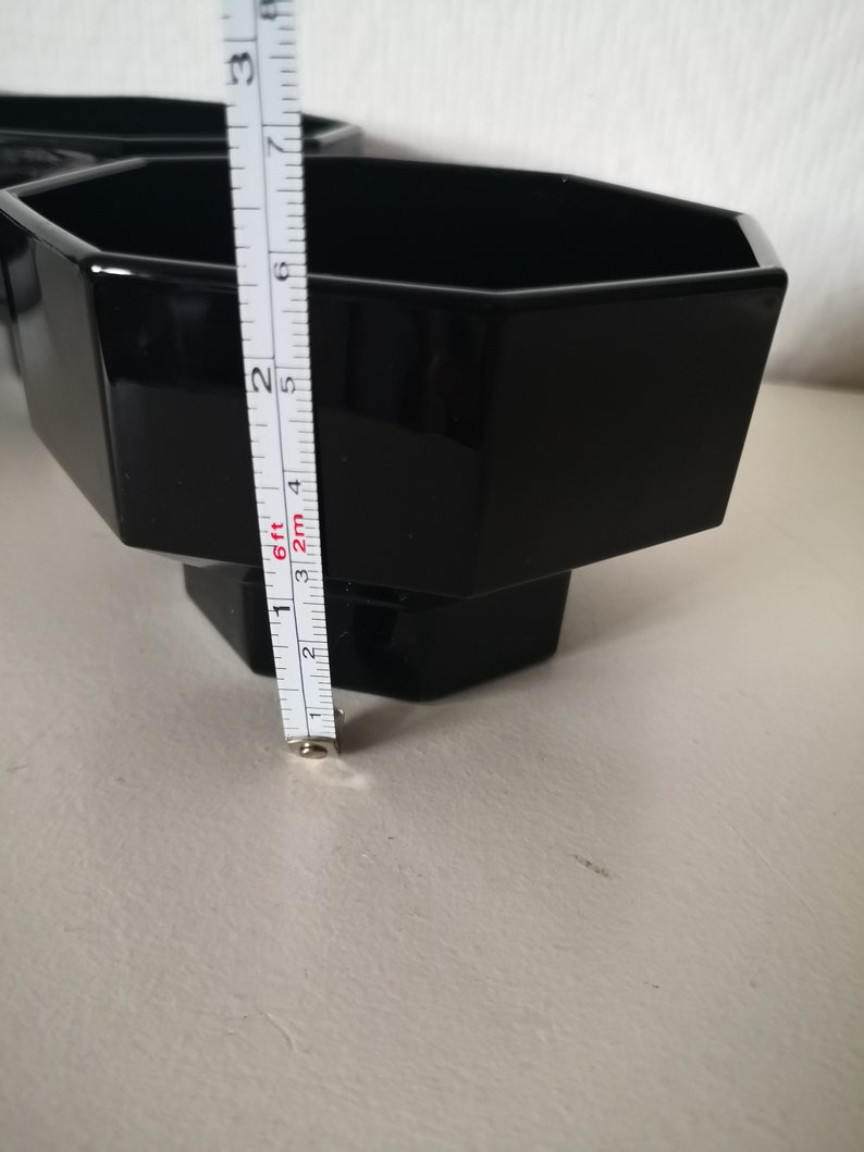 set 4 cups ramekins dessert cup ice80s black opaline ARCOPAL OCTIME series