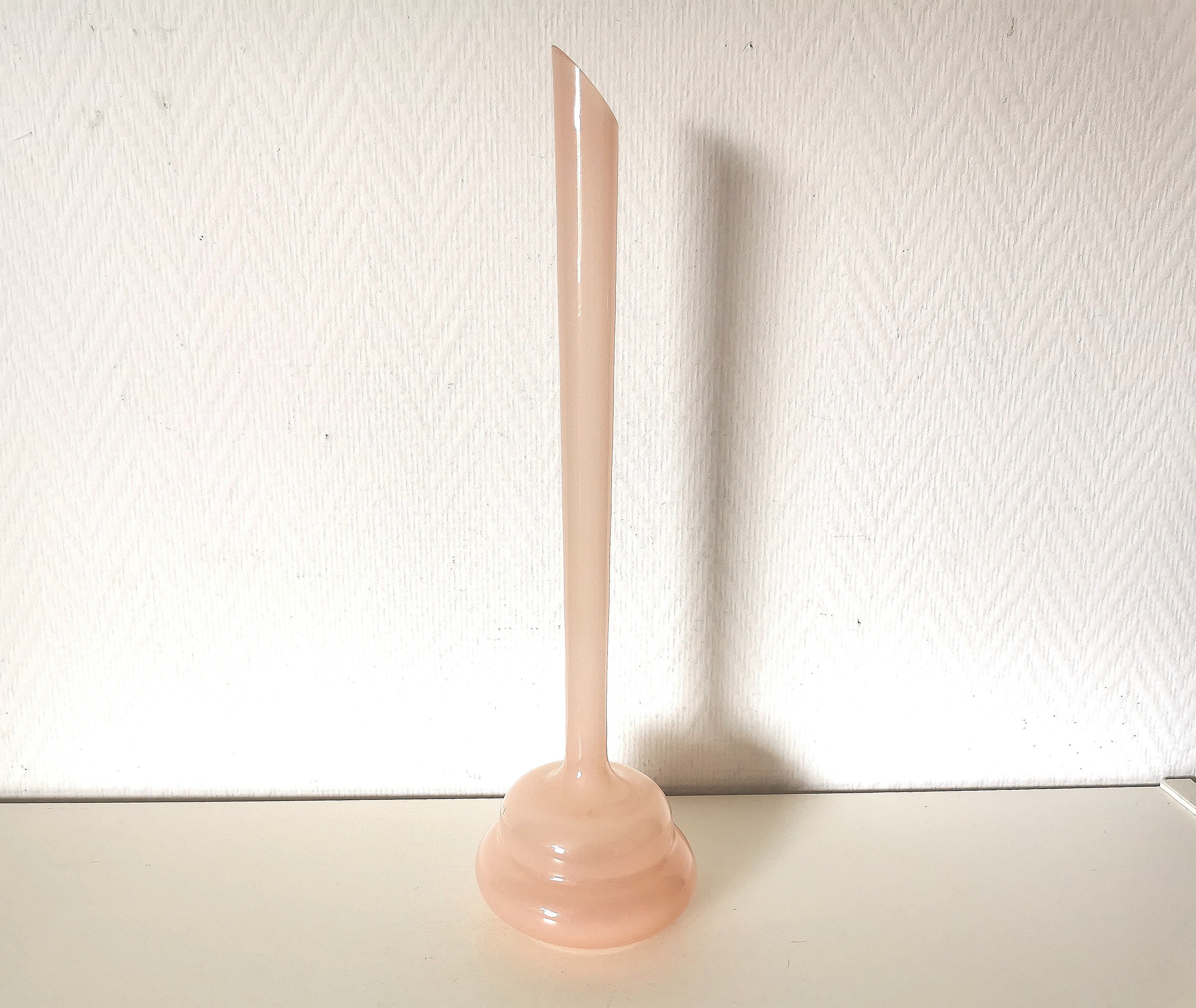 Vase/Soliflore /Verre/Opaline/Rose/Art Florale/Romantique/France Vintage Années 70