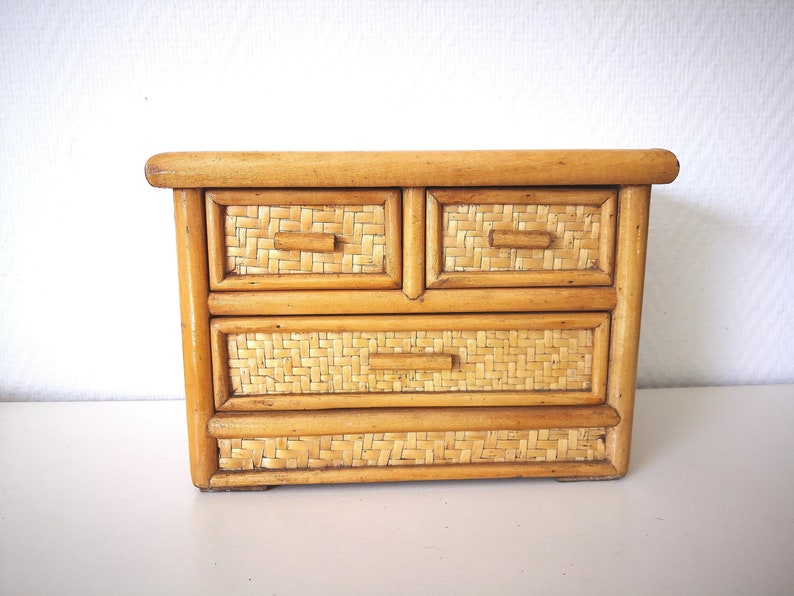 Haus Wohnen Truheschmuck Box Miniatur Dresser Weiden Oder Rattan