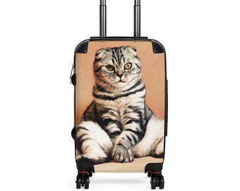 Custom Cat Picture Carry On Suitcase Personalized Traveler Photo Cabin Spinner Bag