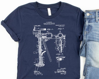 Vintage Patent Print 1911 Evinrude Outboard T-shirt Boat Motor Cool Unisex Blueprint Tee