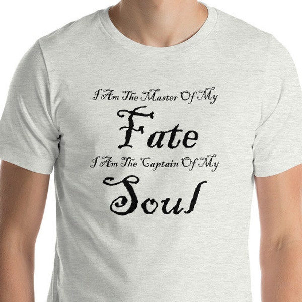 I Am The Master Of My Fate T-shirt Self Empowering Unisex Invictus Quote Tee