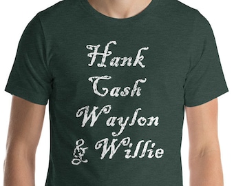 Hank Cash Waylon & Willie T-shirt Cool Unisex Outlaw Country Music Legends Gift Tee