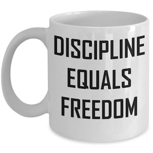 Discipline staat gelijk aan vrijheid koffiemok - inspirerend motiverend geschenk