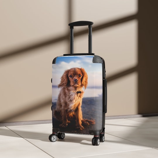 Custom Dog Picture Carry On Suitcase Personalized Traveler Photo Cabin Spinner Bag