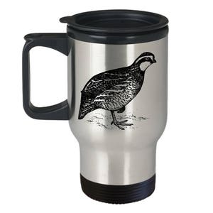 Bobwhite Quail Travel Mug - Beautiful Sketch Gift - Northern Coffee or Tea Cup