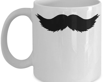 Mustache Coffee Mug - Funny Hipster Facial Hair Joke Gift