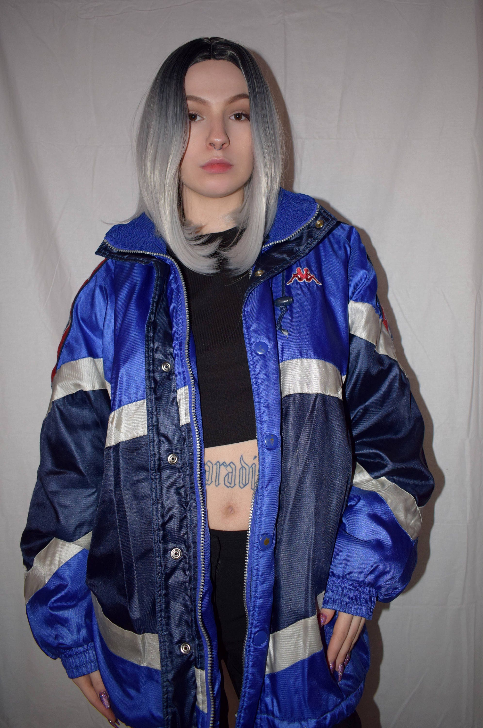 red white and blue kappa jacket