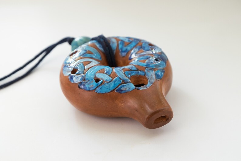 Ceramic Ocarina Celtic Knotwork. Musical Instrument Celtic Etsy