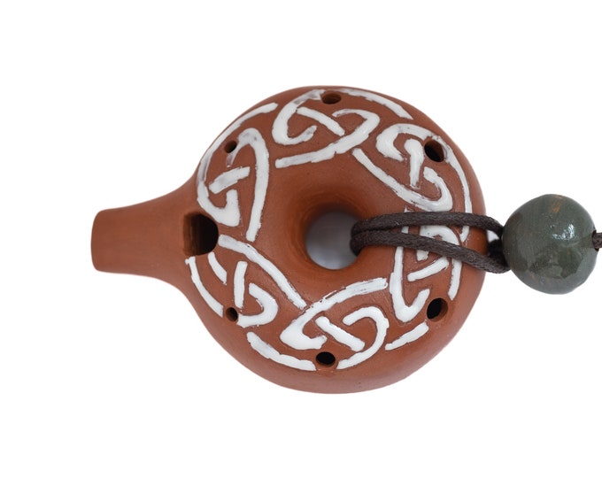Ceramic Ocarina Celtic Knotwork. Musical Instrument Celtic Etsy