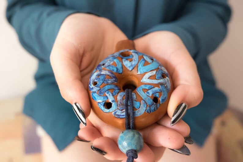 Ceramic Ocarina Celtic Knotwork. Musical Instrument Celtic Etsy
